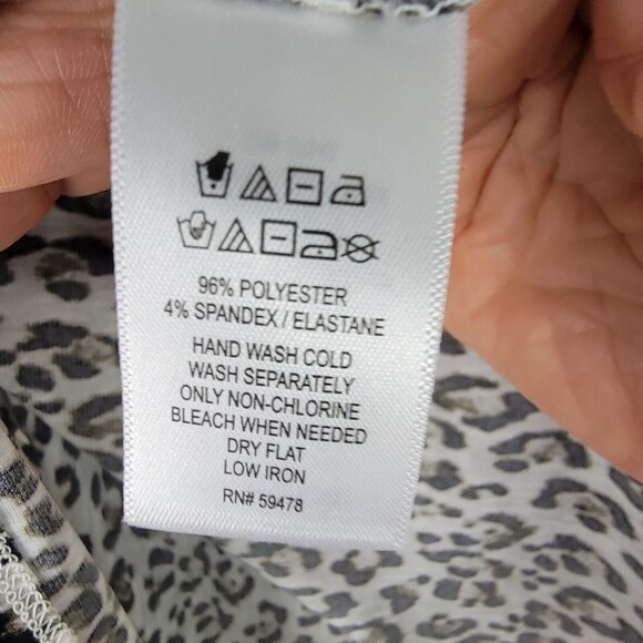 Tahari Womens Blouse Medium Office Siren Surplice Neckline Gold Buckle Slimming - Picture 11 of 13